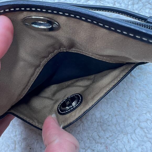 Black Small Faux Leather Wristlet - Picture 3 of 7